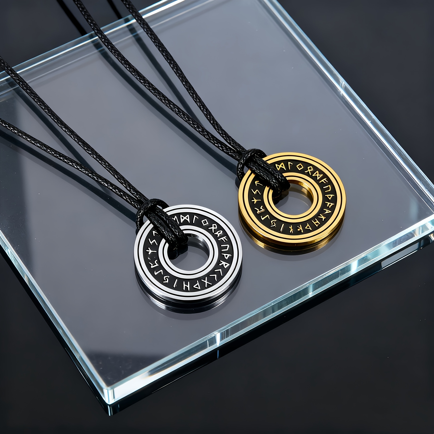 Women's Retro Norse Rune Stainless Steel Pendant Necklace, Gift Idea